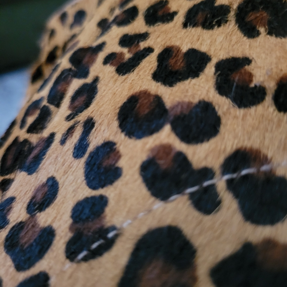 Lucky brand Munise leather cow hair leopard booties Size 9 - Picture 10 of 14